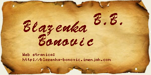Blaženka Bonović vizit kartica